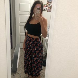 hawaiian floral pattern skirt